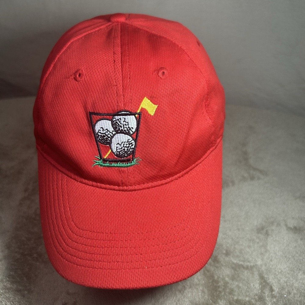 The Runneth Over Cup Golf Hat Red Funny Embroidered OC Q3 Tech Adjustable Cap - Picture 8 of 8